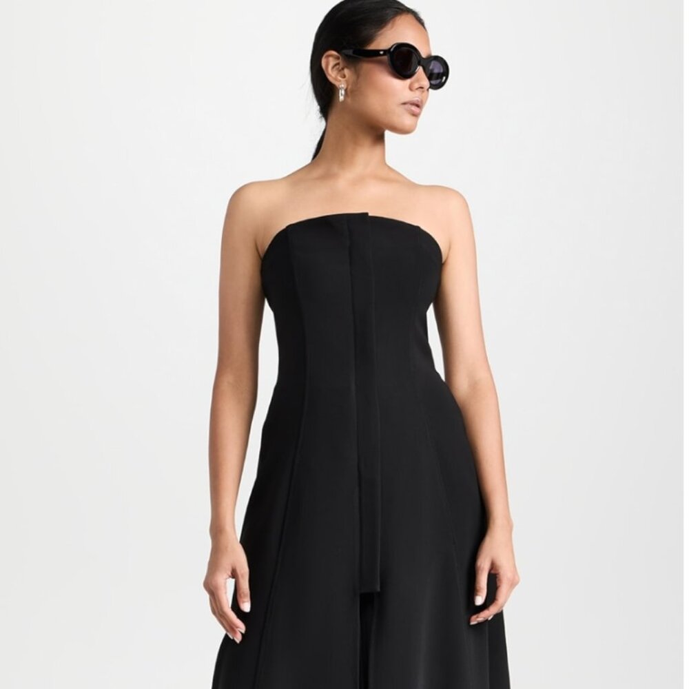 Proenza Schouler Danielle Strapless Dress in Matte Viscose Crepe, Size 8